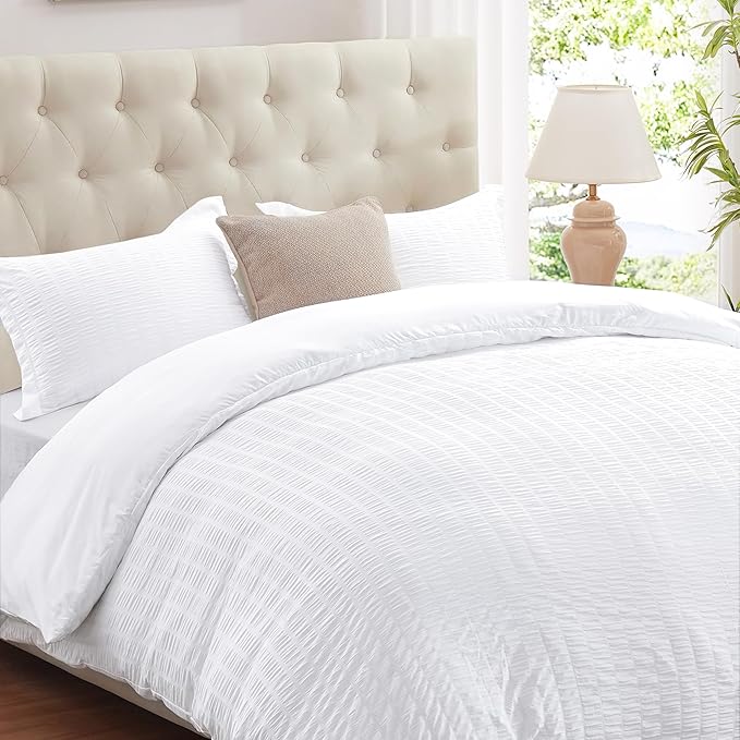 Cozyide White Duvet Cover Full Size, 3 Pieces Bedding Duvet Covers, Soft by cozyide