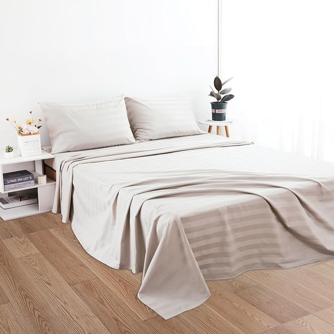 Cotton Twin Flat Sheet Only, 600 Thread Count 100% Egyptian Cotton Top Sheet - Image 5
