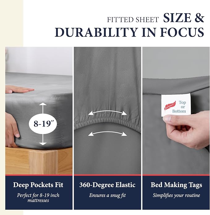 100% Egyptian Cotton Queen Size Sheets Set - Image 4