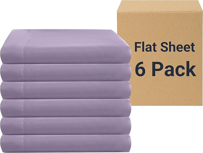 ZPECC Full Flat Sheet Only 6 Pack, Durable Lavender Top Bed Sheets by ZPECC-ABrandThatHasBeenFocusedOnBabyProductsFor18Years