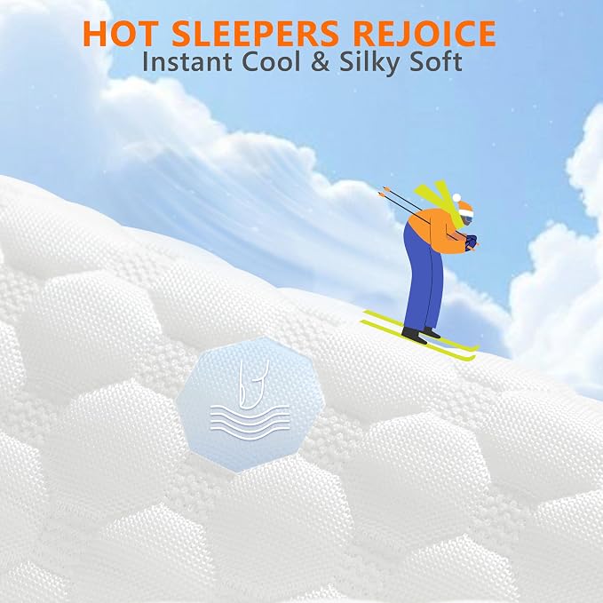 UYWO Cooling Pillows King Size Set of 2, Memory Foam Pillows - Image 5