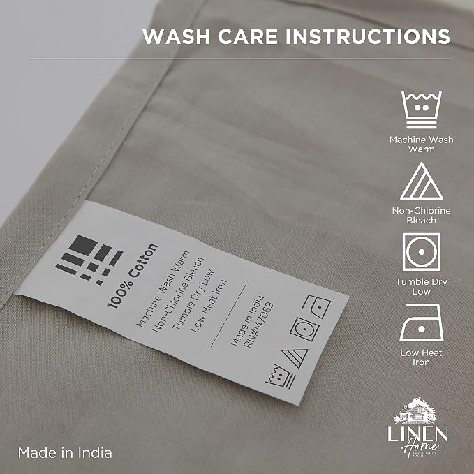 Linen Home 100% Cotton Percale 1 Flat Sheet, Full Size - Image 4
