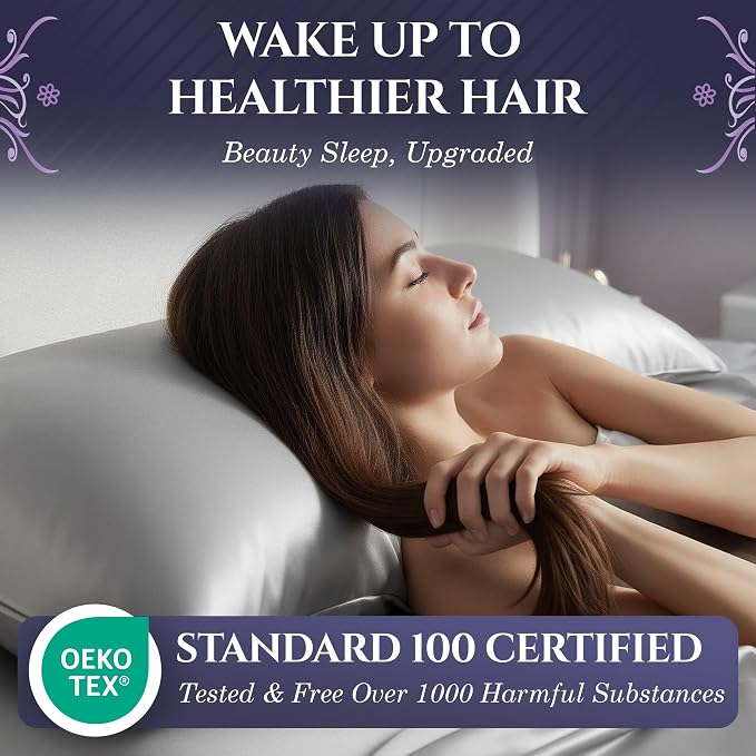DECOLURE 100% Pure Mulberry Silk Pillow Case Queen Size – Highest Grade 30 - Image 3