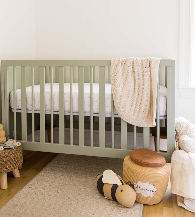 Burt's Bees Baby Essential Organic Cotton Fitted Crib Sheet, Breathable - Image 4