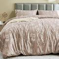 MUXHOMO Duvet Cover King Size, Reversible Floral Taupe Duvet Cover Set by MUXHOMO