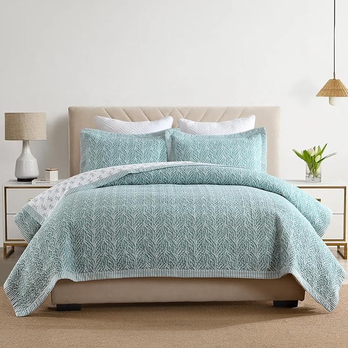 SahSahCasa Quilt Set King Size, 100% Cotton Quilt Bedding Set Bedspread - Image 8