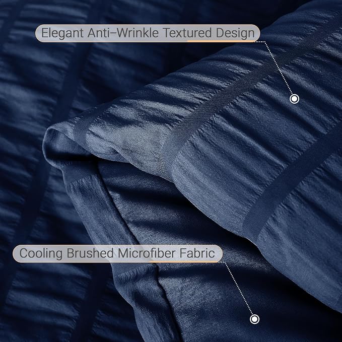 MUXHOMO 5 Pieces Twin Comforter Set, Seersucker Bed in a Bag Twin Size - Image 6