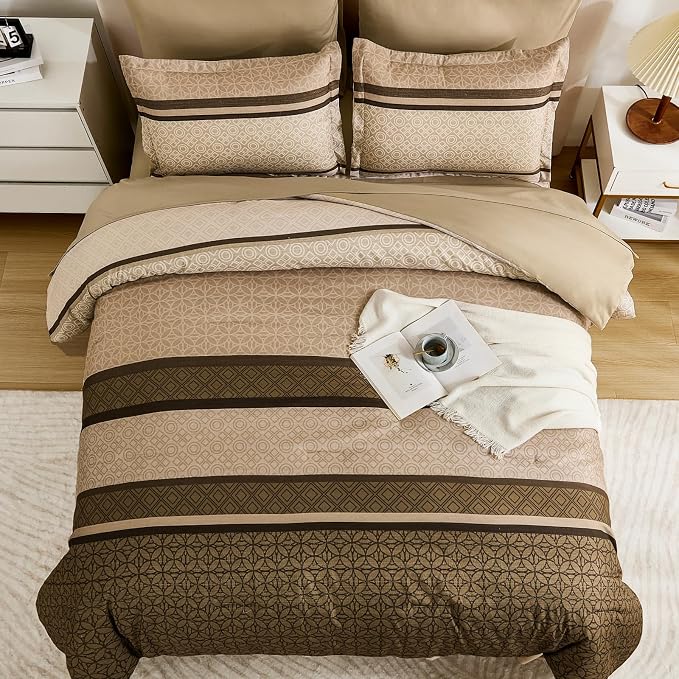 WONGS BEDDING Comforter Set Full Size, Minimalist Geometric Soft Lightweight - Image 4