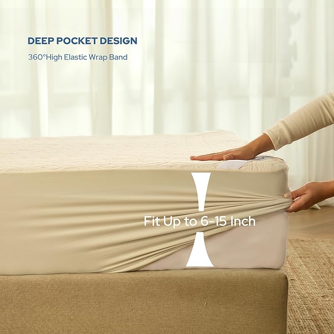 BEDLORE Waterproof Mattress Protector, Twin XL Size Mattress Pad - Image 4