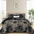 Cottolester Boho Patchwork Quilt Set Queen Size, Paisley Floral Bedding Set by Cottolester