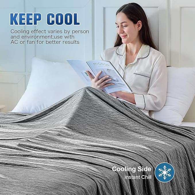 KMUSET Cooling Blanket Twin, Double Sided Summer Cooling Blankets - Image 5