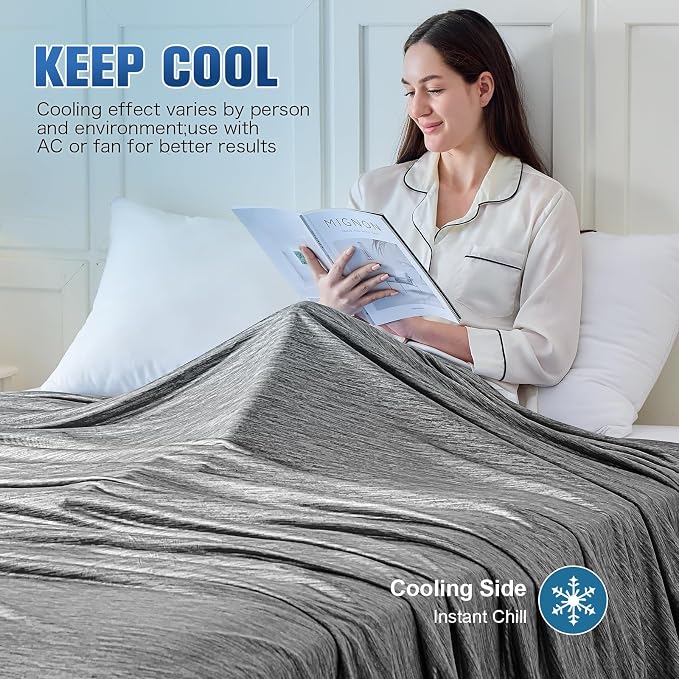 KMUSET Cooling Blanket Throw, Double Sided Summer Cooling Blankets - Image 5