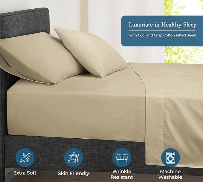 Royale Linens 400 Thread Count 100% American Grown Cotton Fitted Sheet Queen - Image 3