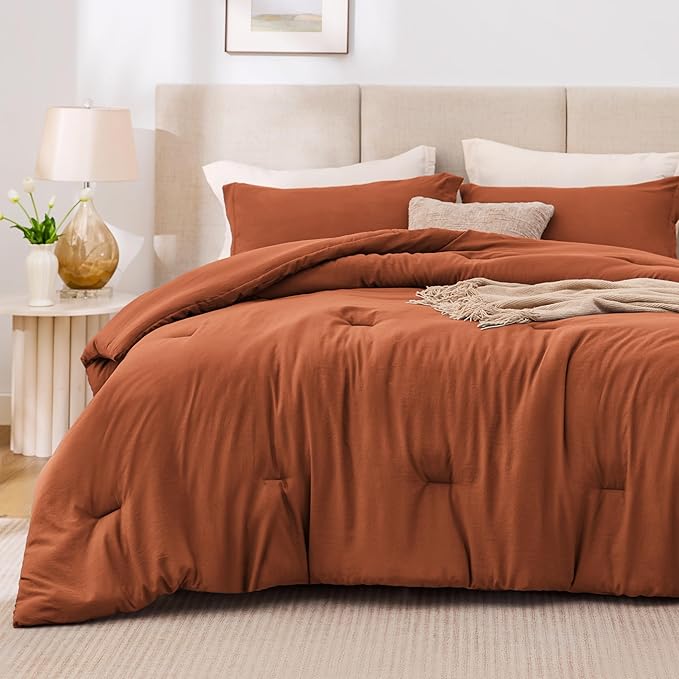 Love's cabin Terracotta Twin/Twin XL Comforter Set, 2-Piece Prewashed Bed Set - Image 2