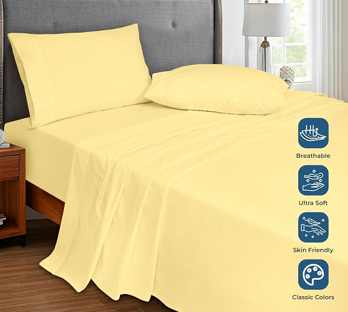 Royale Linen 100% Organic Cotton California King Flat Sheet Only - Image 4