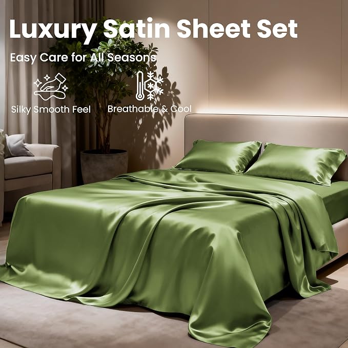 Love's cabin Twin XL Satin Sheet Sets - Image 8