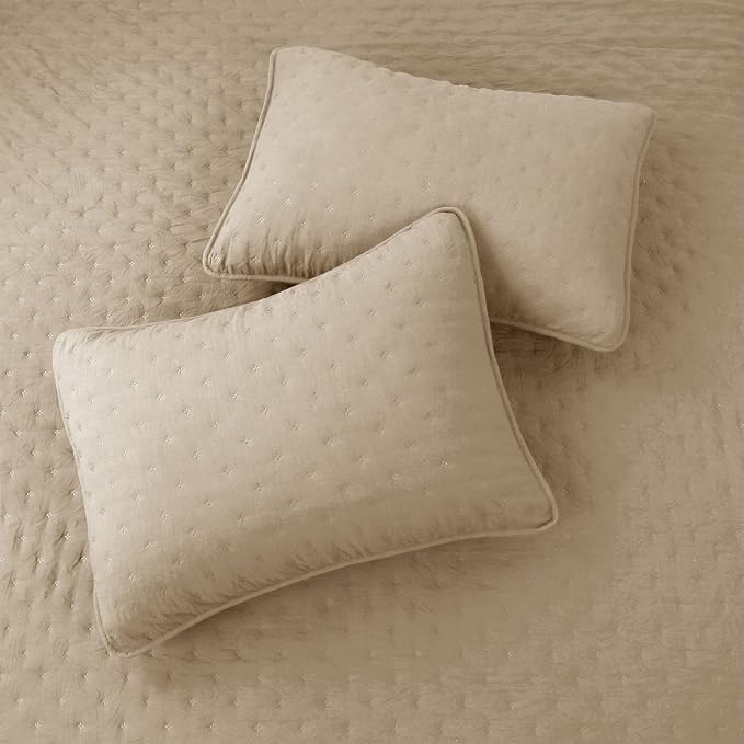Beige Cloud King Size Quilt Bedding Sets - Image 5