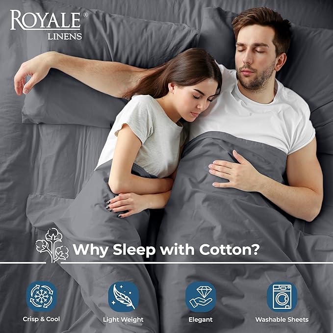 Royale Linens 100% Organic Cotton California King Flat Sheet Only - Image 3