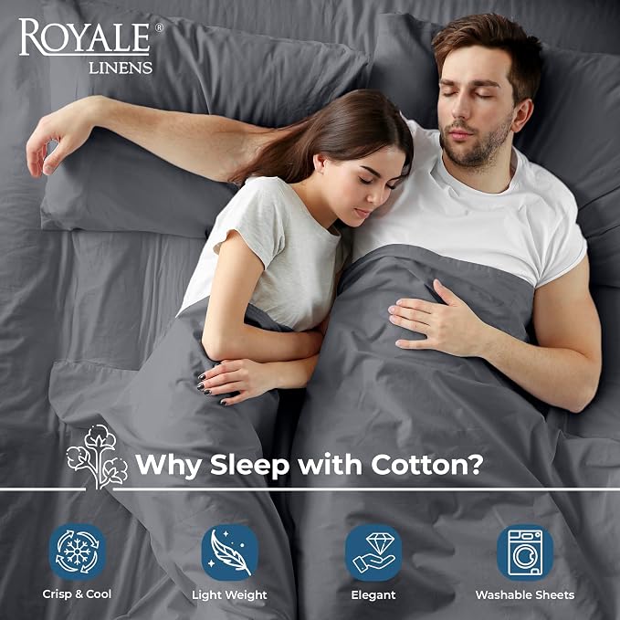 Royale Linens 100% Organic Cotton Full Flat Sheet Only - Image 3
