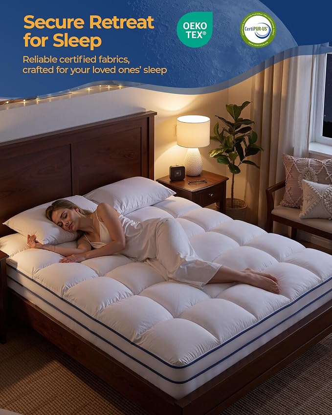 Queen Mattress Topper, Extra Thick Mattress Pad Cover - Image 7
