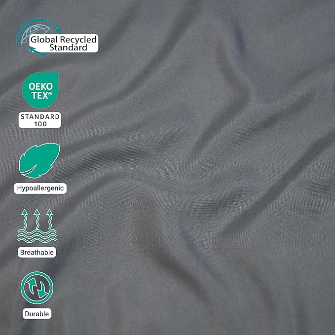 ZPECC Twin Flat Sheet Only 1 Pack, Durable Dark Gray Top Bed Sheets - Image 2