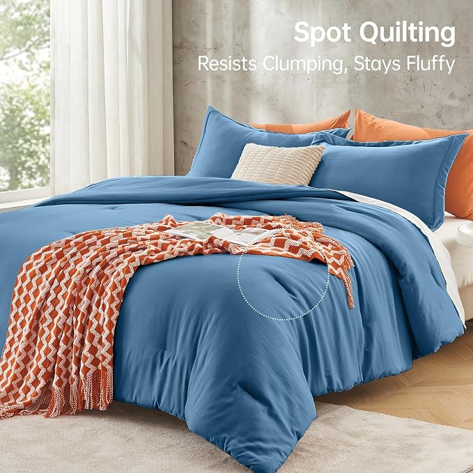 MUXHOMO King Size Comforter Set, All Season Ultra Soft Down Alternative Bedding - Image 5