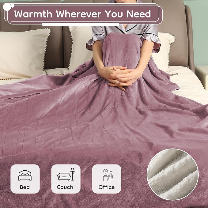 LaffyLo Electric Heated Blanket Queen Size 84 x 90, Dual Control, Fast Heating - Image 2