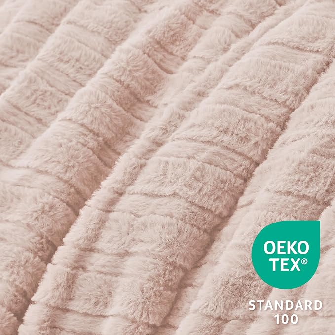 BEDELITE Fleece Twin Comforter Set -Super Soft & Warm Fluffy Pink Faux Fur - Image 4