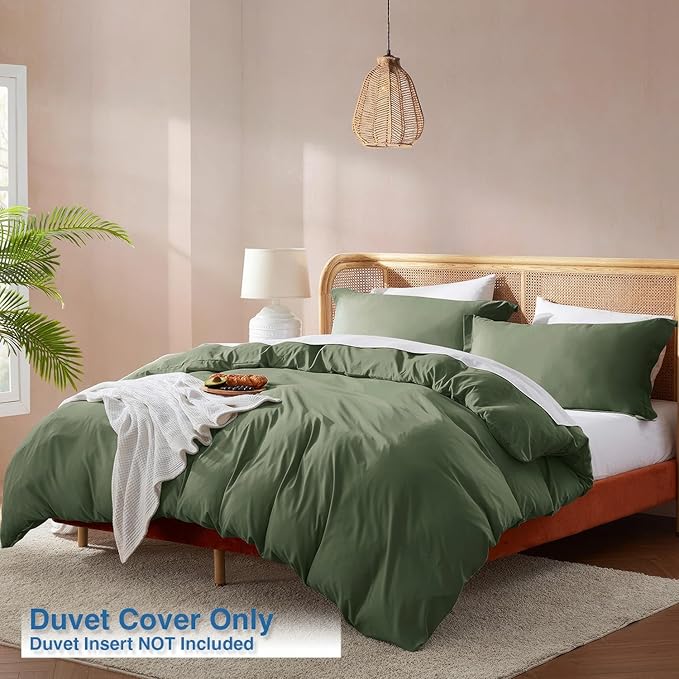Nestl Olive Green California King Duvet Cover Sets - Image 2