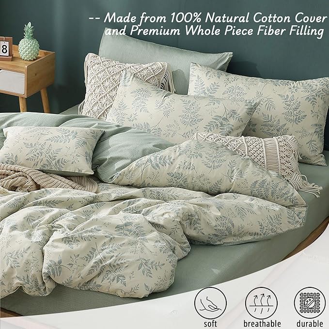 LEMIROE Botanical Cotton Comforter Queen Size - Image 2