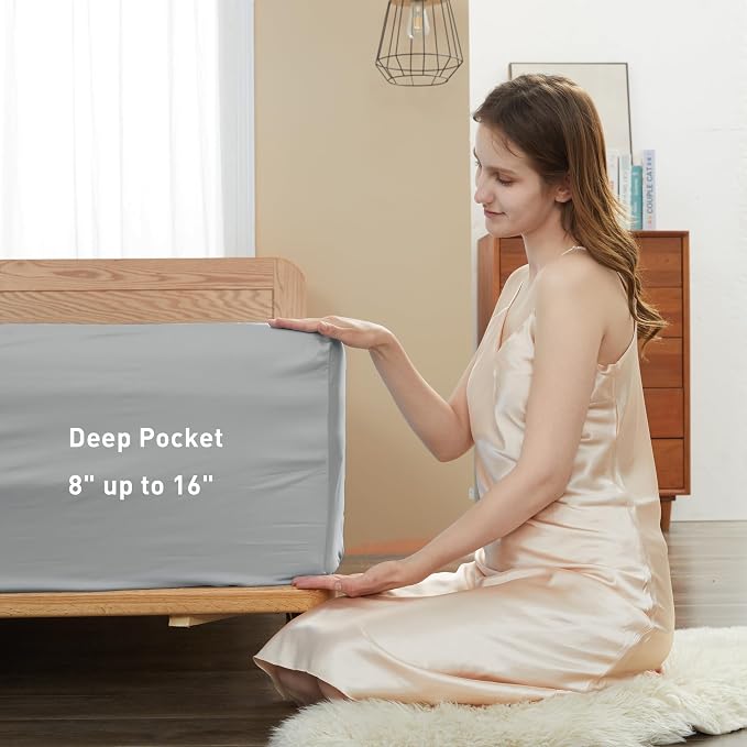 Sunflower Full Fitted Sheet, 1-Piece Deep Pocket Fitted Bottom Sheet 16" - Image 3