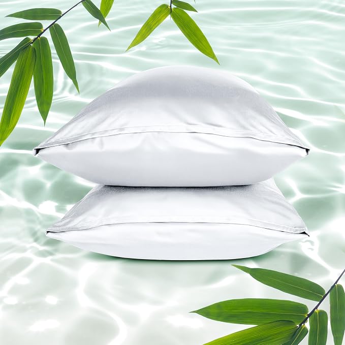 Bare Home 100% Rayon Made from Bamboo Luxury Queen Size Set of 2 Cooling by BareHome