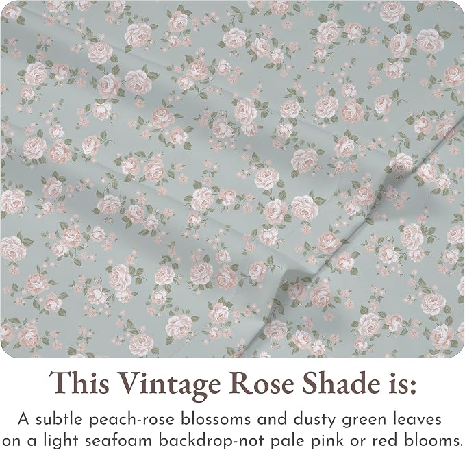 California Design Den Sheet Set Rose King Size Bed Sheets, Deep Pocket King - Image 4