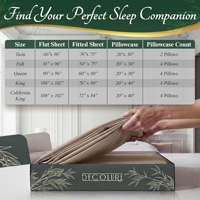 DECOLURE 100% Viscose Derived from Bamboo Sheets Queen Size - Image 8