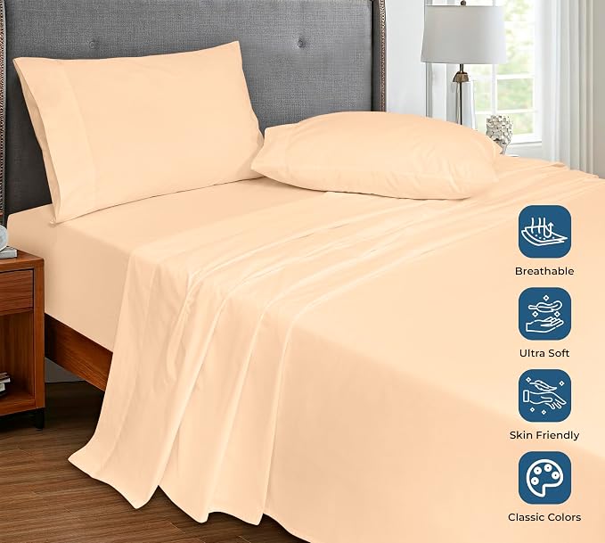 Royale Linens 100% Organic Cotton Twin XL Flat Sheet Only - Image 4