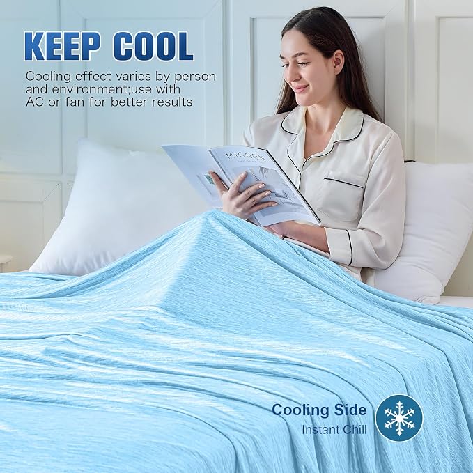 KMUSET Cooling Blanket Twin, Double Sided Summer Cooling Blankets - Image 5