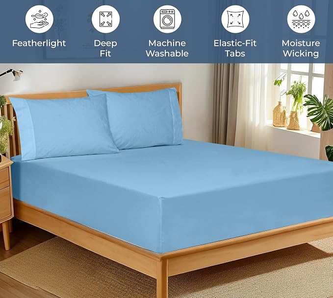 Royale Linen 100% Organic Cotton Fitted Sheet - Image 3
