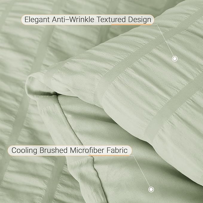 MUXHOMO 5 Pieces Twin Comforter Set, Seersucker Bed in a Bag Twin Size - Image 5