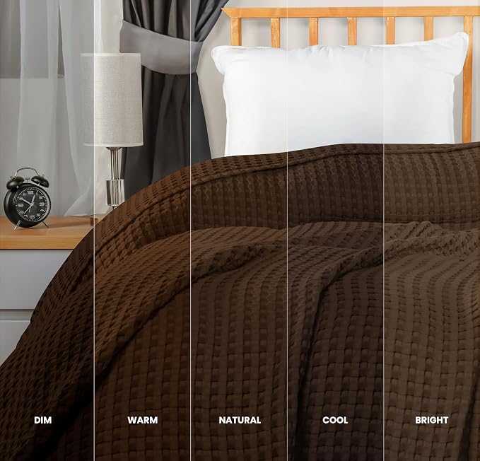 Utopia Bedding 100% Cotton Waffle Weave Blanket Queen Size - Image 3
