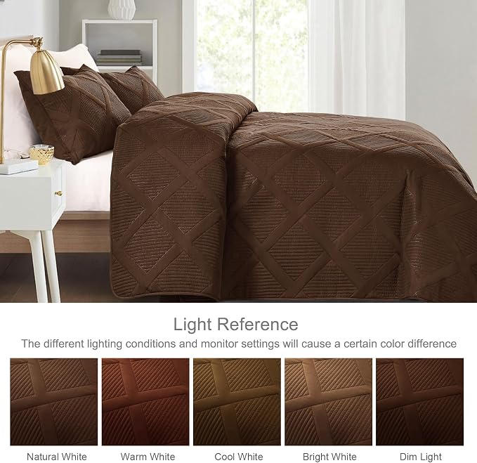 Exclusivo Mezcla King Quilt Set- Brown Quilts Bedding Set - Image 3