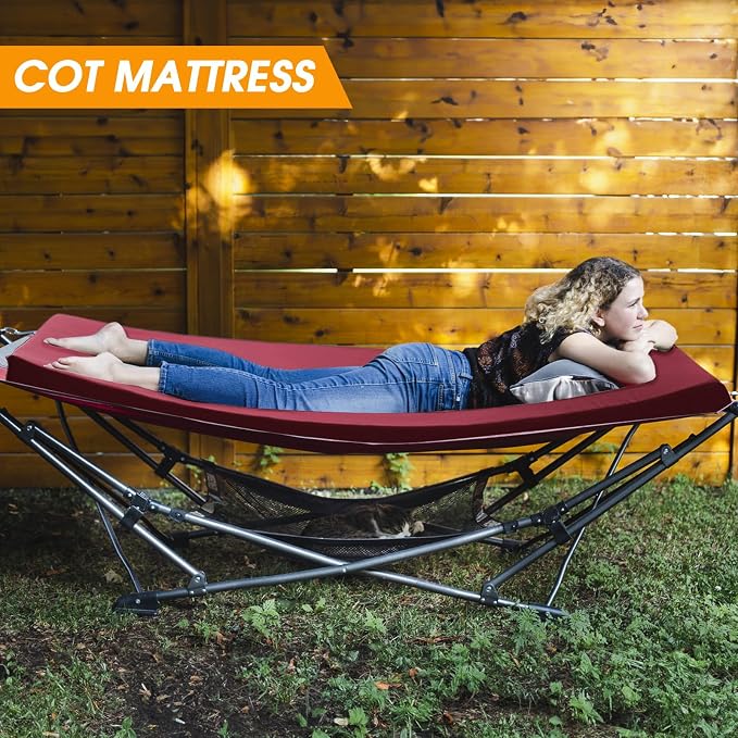 CYMULA Camping Cot Mattress 2in Memory Foam Sleeping Pad, Soft Warm Non-Slip - Image 5