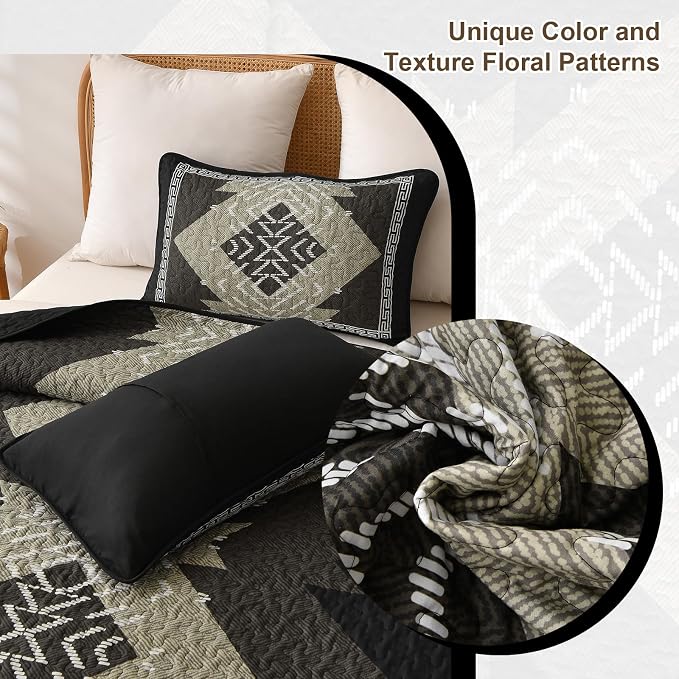 Dintszyayue Boho Quilt Set King Size, 3 Pieces Texture Southwestern Bedding Set - Image 7