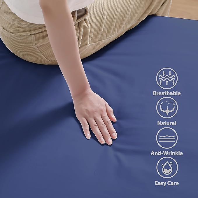 100% Egyptian Cotton Fitted Sheet Twin Size, 600 Thread Count, Soft & Elastic - Image 2