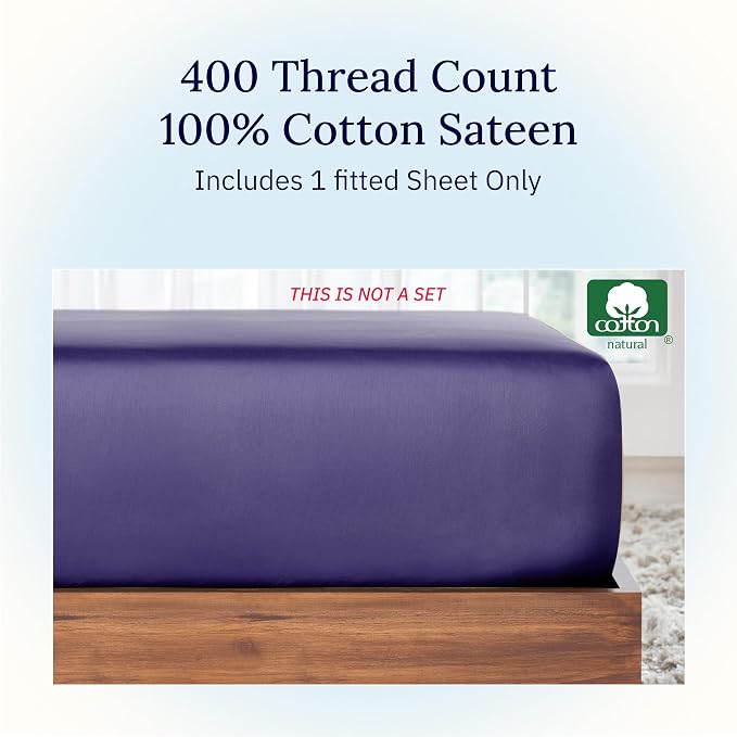 California Design Den Deep Pocket Full Size Fitted Sheet, Soft 400 Thread Count - Image 4