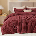 BEDELITE Fleece King Comforter Set -Super Soft & Warm Fluffy Burgundy Bedding by BEDELITE
