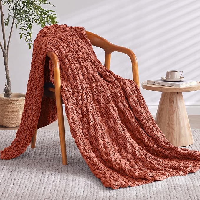 Knitted Weighted Blanket for Adult, No Beads Heavy Blanket 50” x 60'' 7lbs - Image 2