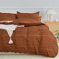 NEXHOME PRO Duvet Cover King, Brunt Orange 3 Pieces Boho Tufted Duvet Cover Set by NEXHOMEPRO