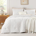 Andency White Oversized Super King Comforter Set 120x120, Extra Large King Size by Andency