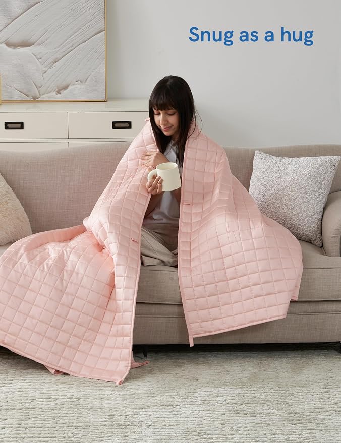 YnM Cooling Weighted Blanket for Adults, 15lbs Heavy Bed Throw for One Person - Image 4