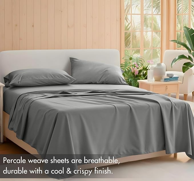 RUVANTI 100% Cotton Sheets – Twin XL Size Percale Bedding, Cooling & Breathable - Image 2